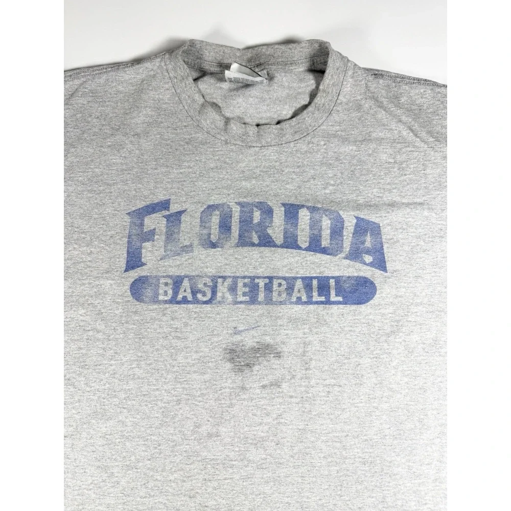 VTG Nike Team Florida Gators Basketball Mens Large Gray Single Stitch USA Fabric